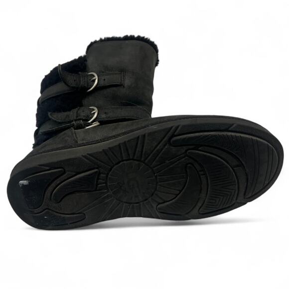 UGG | 7 | Becket Water Resistance Sherpa Suede Boots Womens Black Winter - Picture 3 of 6